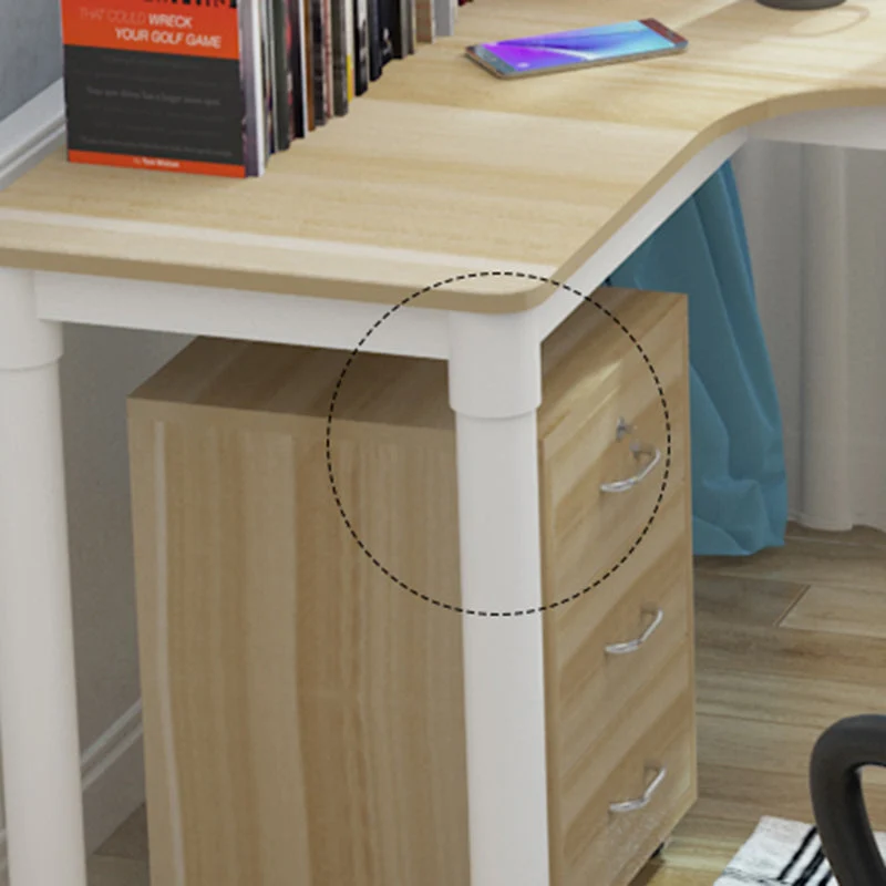 Scrivania industriale da ufficio forma di L legno lavorato (mobile non incluso) Clearhalo