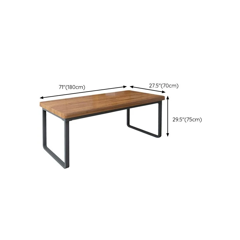 Scrivania legno curvato Scrivania da ufficio contemporanea slitta naturale Clearhalo