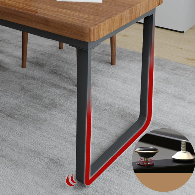 Scrivania legno curvato Scrivania da ufficio contemporanea slitta naturale Clearhalo
