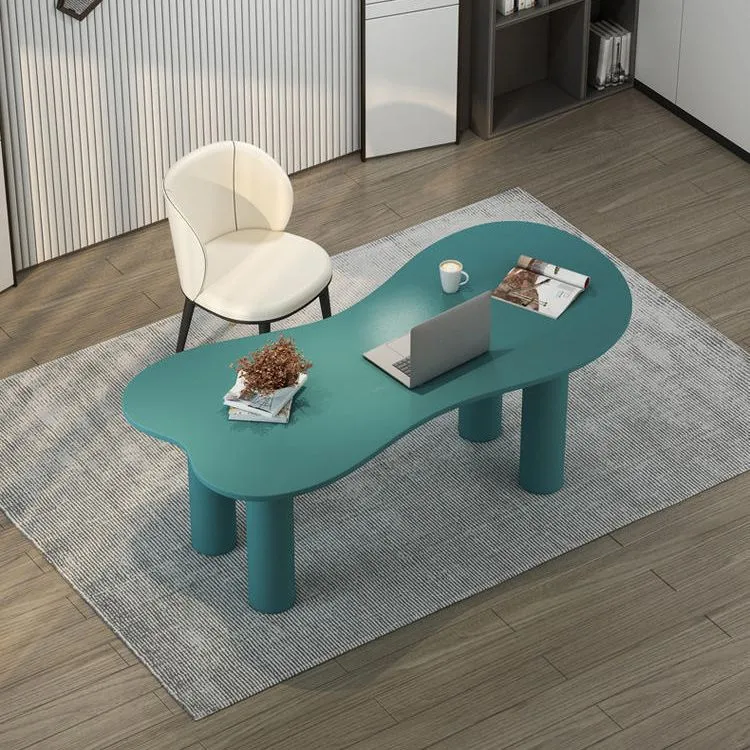 Scrivania legno di frassino Industrial Parsons Blu Scrivania da ufficio per la casa Clearhalo