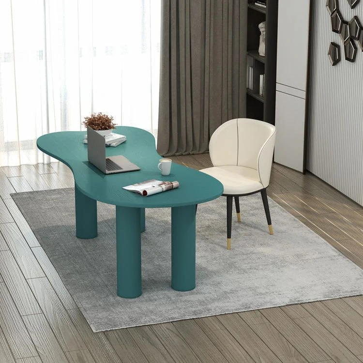Scrivania legno di frassino Industrial Parsons Blu Scrivania da ufficio per la casa Clearhalo
