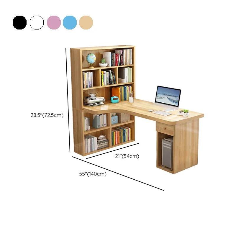 Scrivania legno da tavolo per laptop da ufficio di forma irregolare per la casa Clearhalo