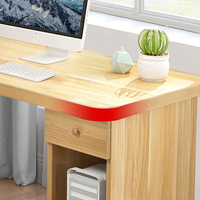 Scrivania legno da tavolo per laptop da ufficio di forma irregolare per la casa Clearhalo