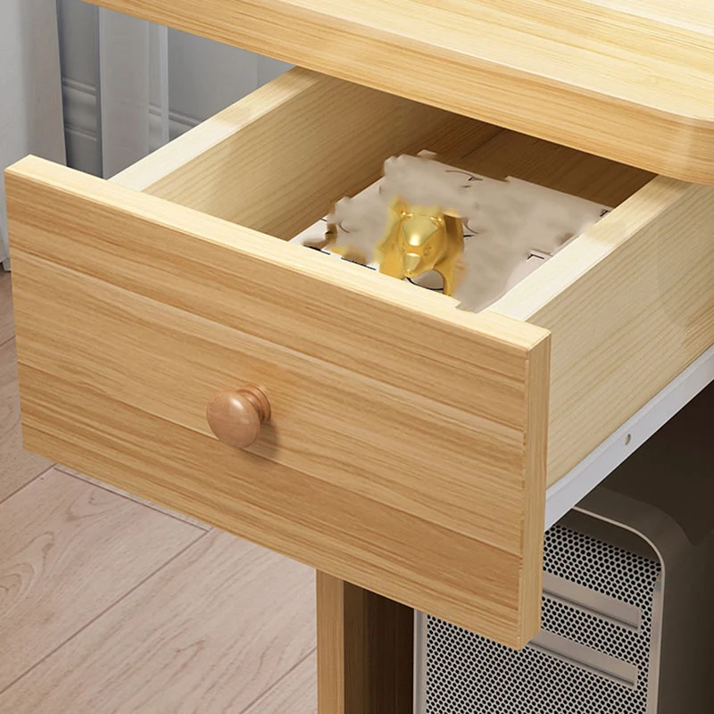 Scrivania legno da tavolo per laptop da ufficio di forma irregolare per la casa Clearhalo