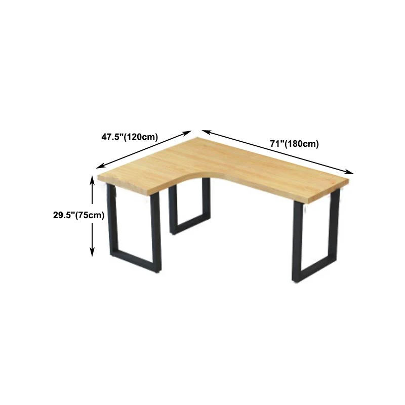 Scrivania metallo e legno Scrivania industriale forma di L per ufficio Clearhalo