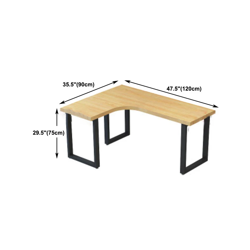 Scrivania metallo e legno Scrivania industriale forma di L per ufficio Clearhalo