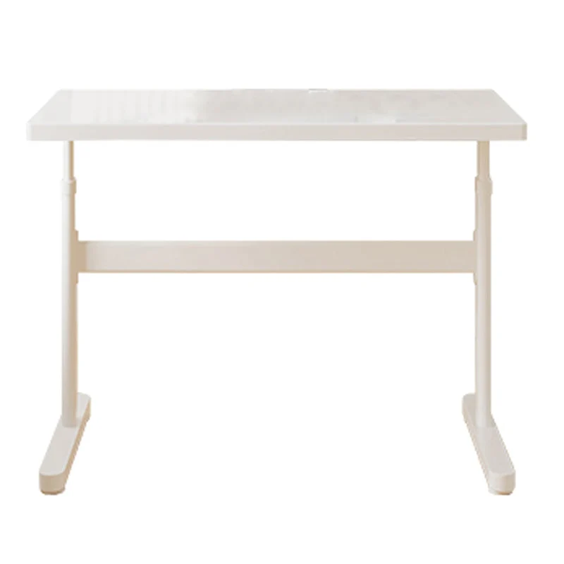 Scrivania moderna ad altezza regolabile Scrivania da ufficio con base forma di T bianca Clearhalo