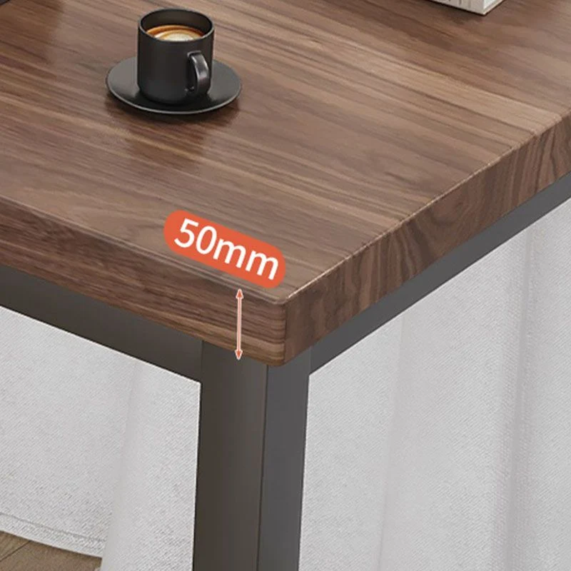 Scrivania moderna derivati del legno Scrivania da ufficio rettangolare con gambe metallo Clearhalo