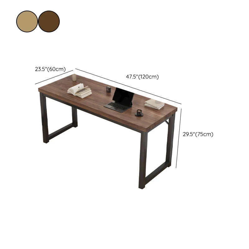 Scrivania moderna derivati del legno Scrivania da ufficio rettangolare con gambe metallo Clearhalo