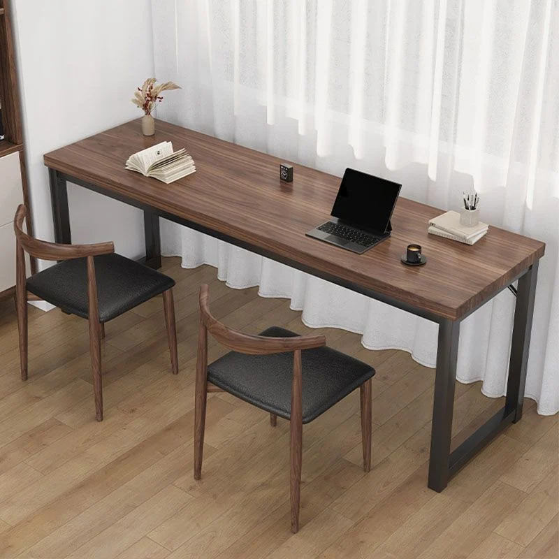 Scrivania moderna derivati del legno Scrivania da ufficio rettangolare con gambe metallo Clearhalo