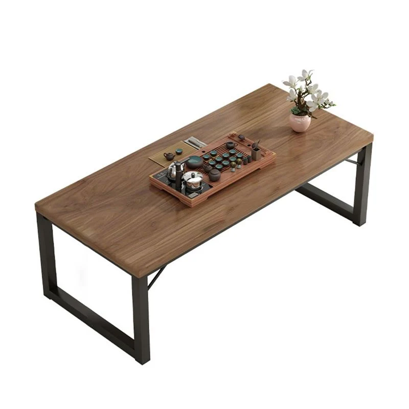 Scrivania moderna derivati del legno Scrivania da ufficio rettangolare con gambe metallo Clearhalo