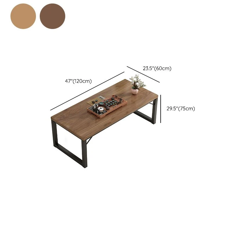 Scrivania moderna derivati del legno Scrivania da ufficio rettangolare con gambe metallo Clearhalo