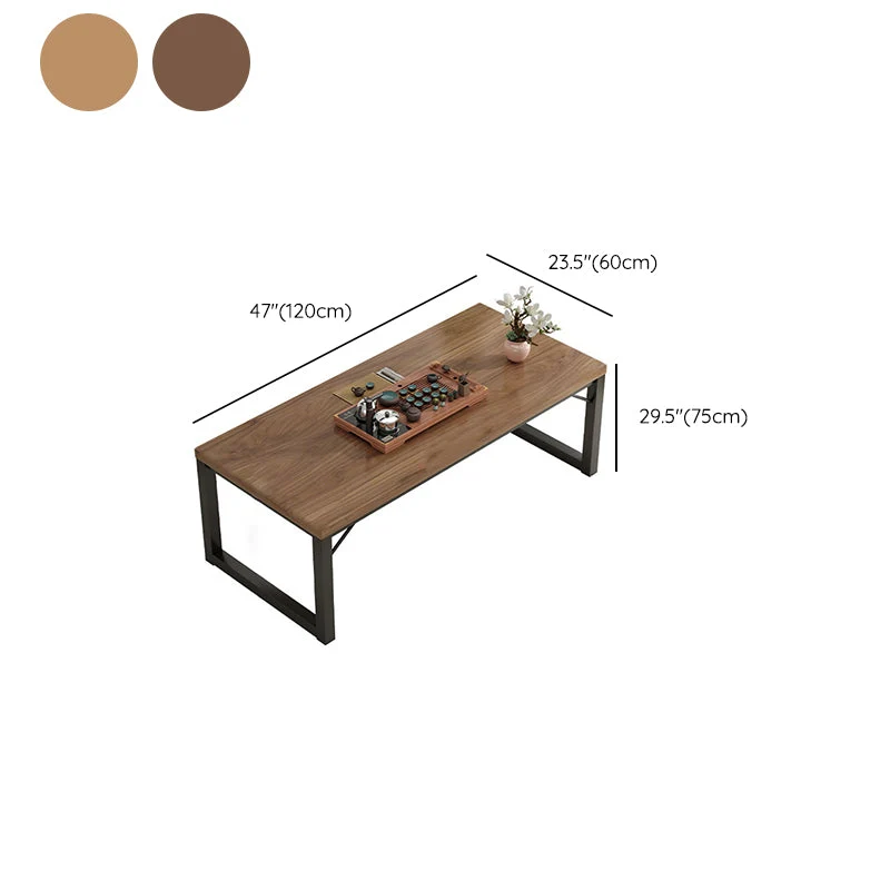 Scrivania moderna derivati del legno Scrivania da ufficio rettangolare con gambe metallo Clearhalo