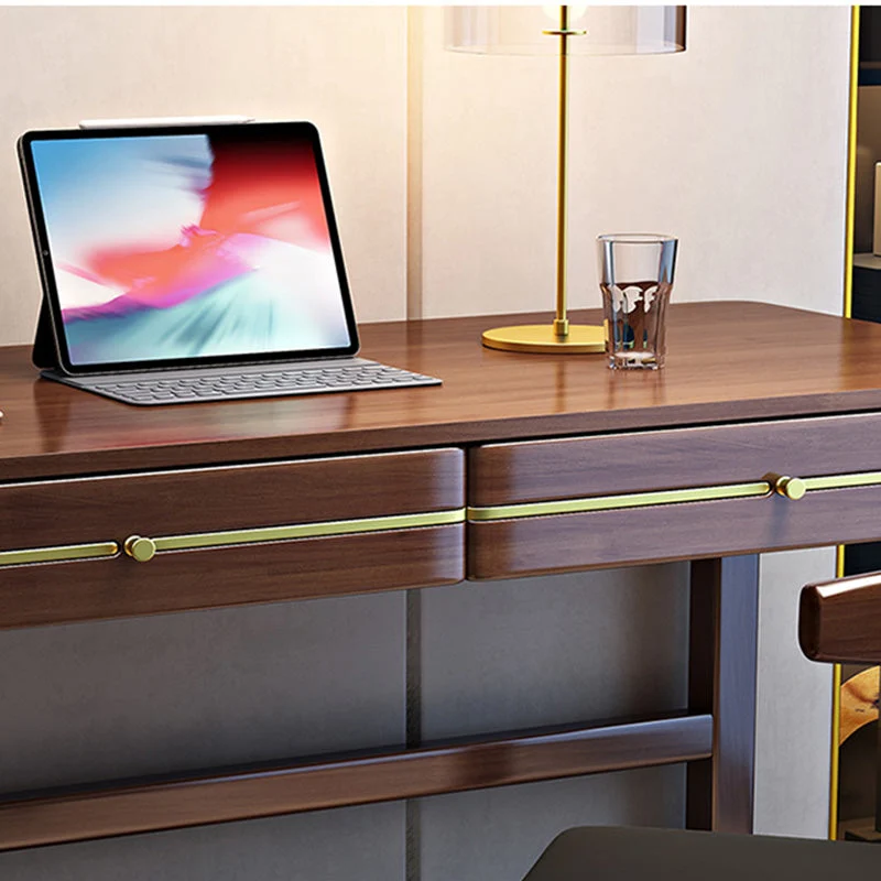 Scrivania moderna legno di gomma da 23,6 pollici per ufficio domestico con finitura opaca Clearhalo