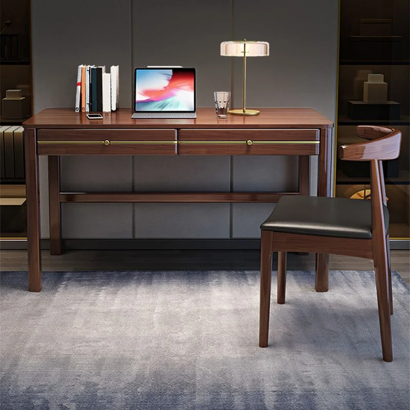 Scrivania moderna legno di gomma da 23,6 pollici per ufficio domestico con finitura opaca Clearhalo