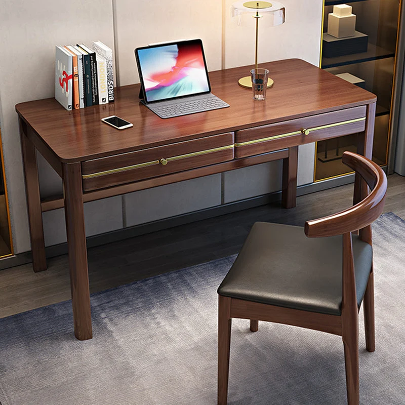 Scrivania moderna legno di gomma da 23,6 pollici per ufficio domestico con finitura opaca Clearhalo
