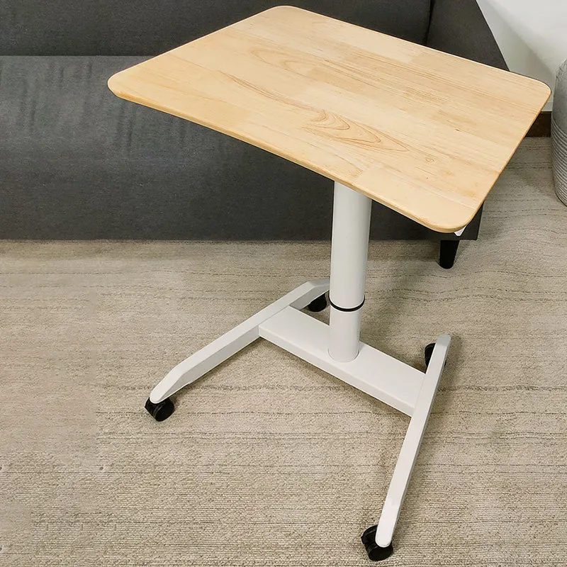 Scrivania moderna legno massello con base metallo forma di H Clearhalo