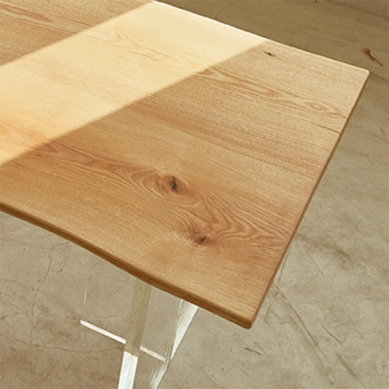 Scrivania moderna legno massello Scrivania da ufficio alta 29,53 pollici con gambe acrilico Clearhalo