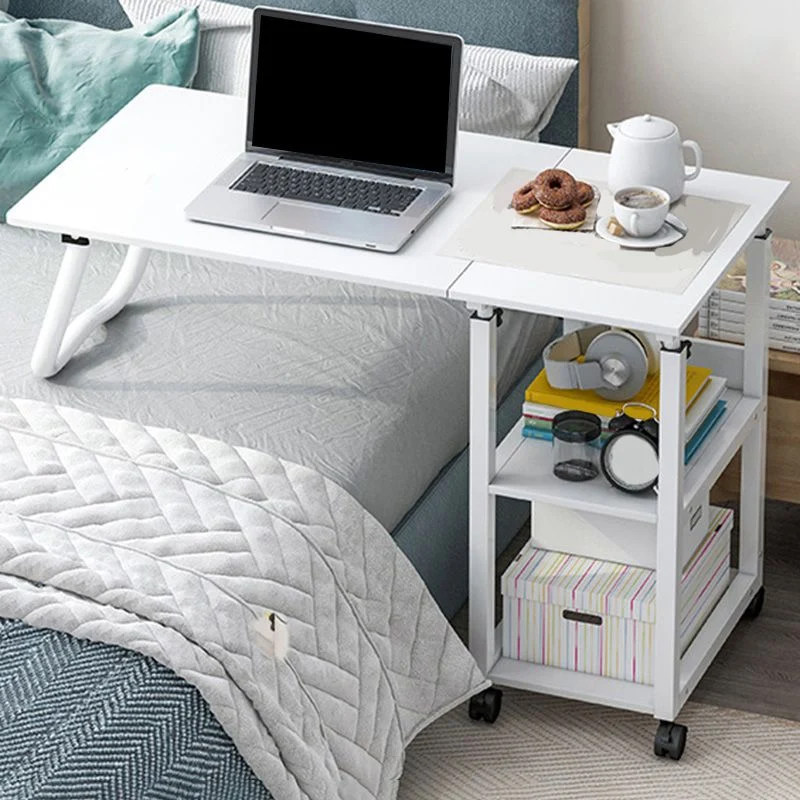Scrivania moderna legno per camera da letto con rotelle Clearhalo