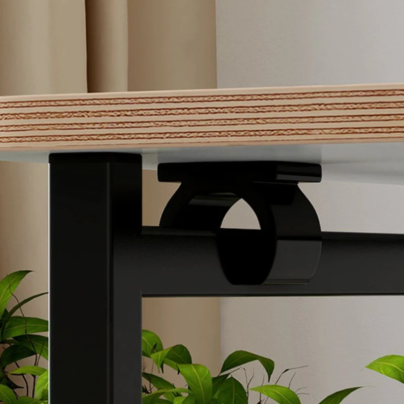Scrivania moderna legno, scrivania rettangolare pieghevole giallo Clearhalo