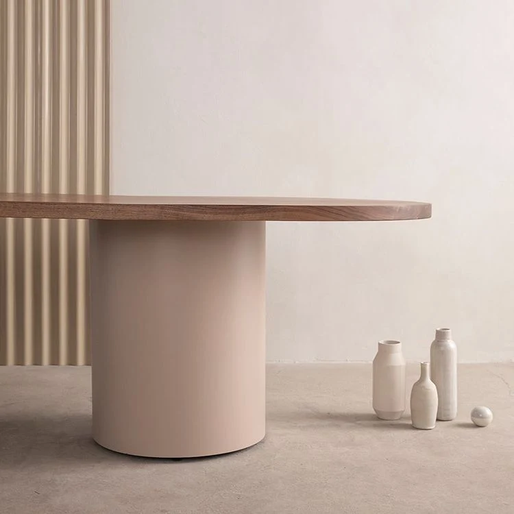 Scrivania moderna marrone da 29" H. Scrivania da ufficio ovale legno massello Clearhalo