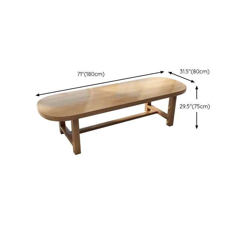 Scrivania moderna naturale Scrivania da ufficio ovale legno massello Clearhalo