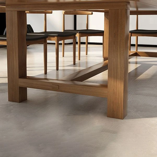 Scrivania moderna naturale Scrivania da ufficio ovale legno massello Clearhalo