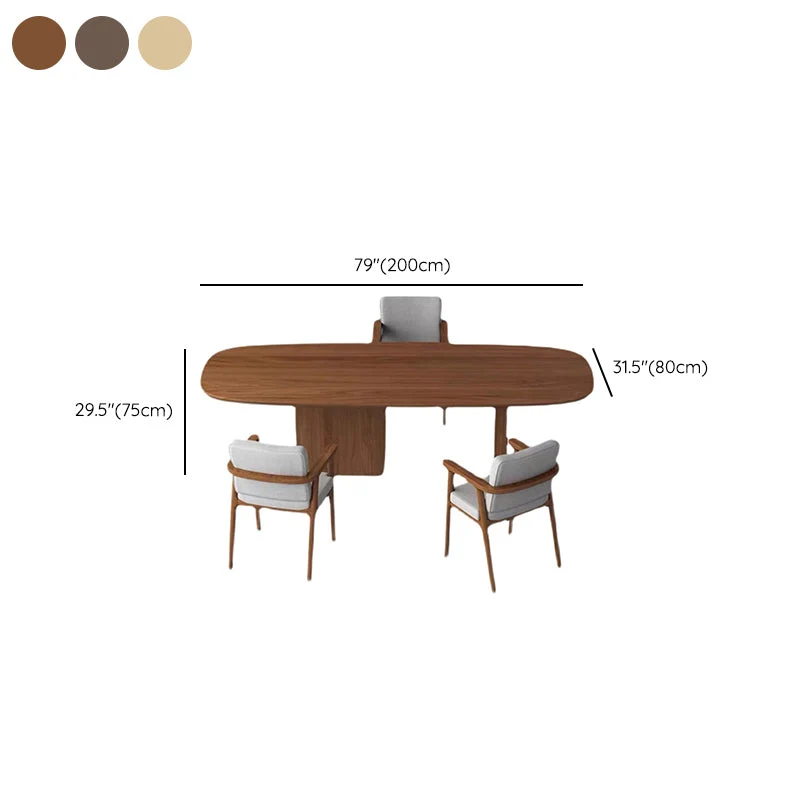 Scrivania moderna ovale legno massello per ufficio domestico Clearhalo