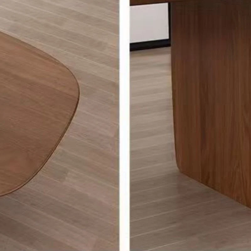 Scrivania moderna ovale legno massello per ufficio domestico Clearhalo