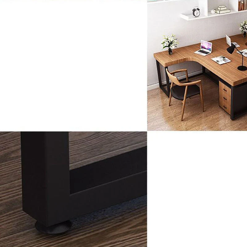 Scrivania moderna per la casa, scrivania da ufficio con finitura opaca forma di L, altezza 76,2 cm Clearhalo