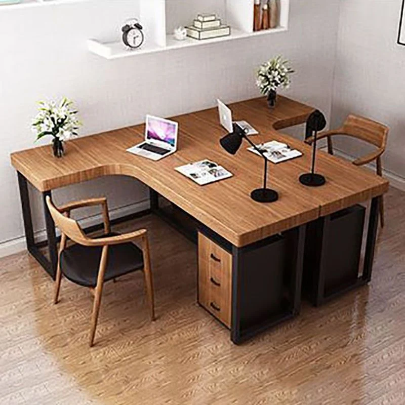 Scrivania moderna per la casa, scrivania da ufficio con finitura opaca forma di L, altezza 76,2 cm Clearhalo
