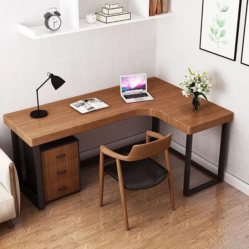 Scrivania moderna per la casa, scrivania da ufficio con finitura opaca forma di L, altezza 76,2 cm Clearhalo