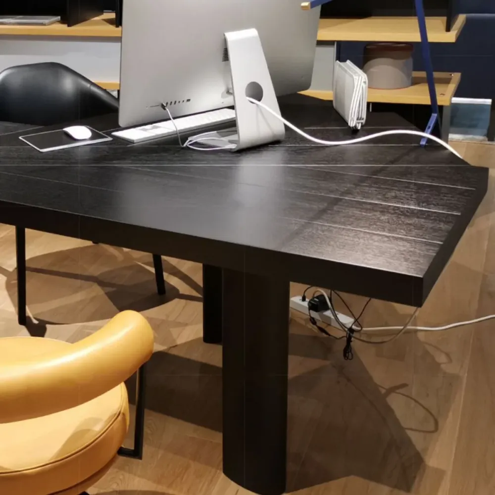 Scrivania moderna per la casa, scrivania da ufficio legno massello con gambe Clearhalo