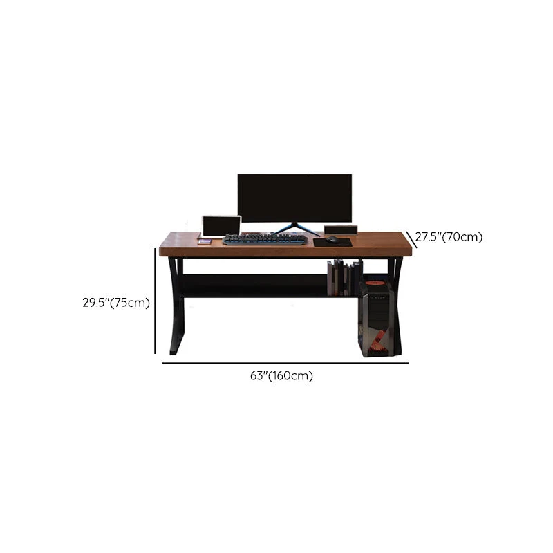 Scrivania moderna per computer legno, scrivania da lavoro di forma rettangolare con 2 gambe per la casa Clearhalo