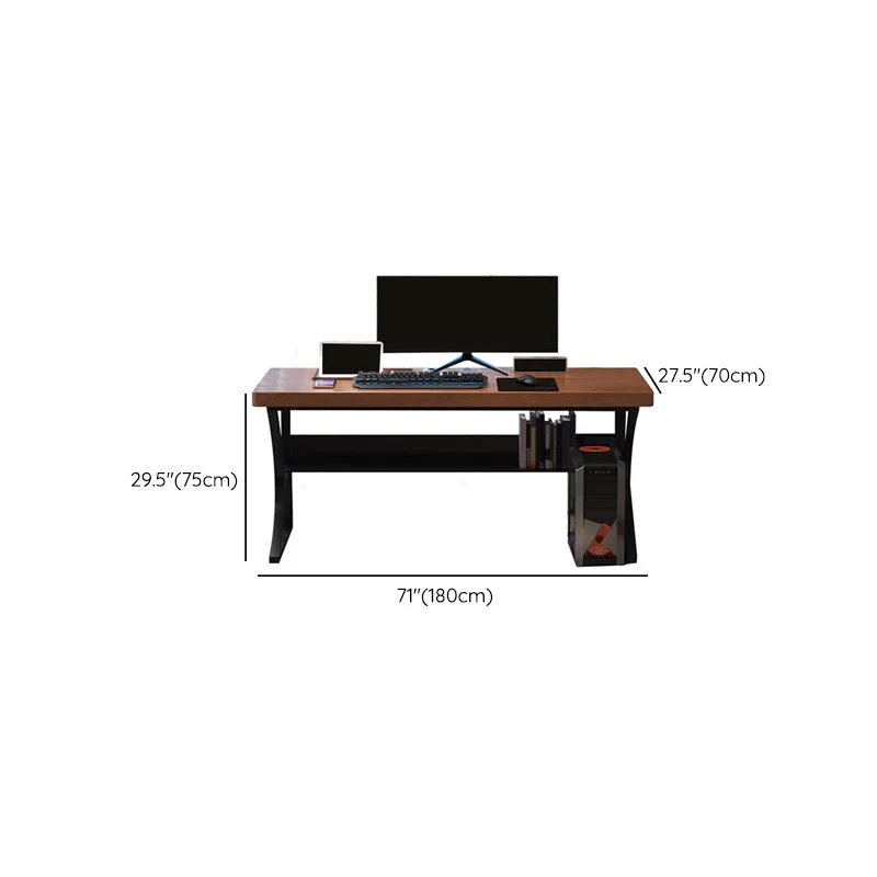 Scrivania moderna per computer legno, scrivania da lavoro di forma rettangolare con 2 gambe per la casa Clearhalo