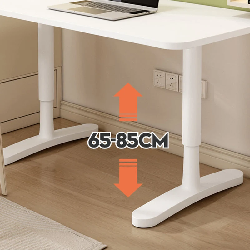 Scrivania moderna regolabile per computer, scrivania con base forma di T per dormitorio Clearhalo