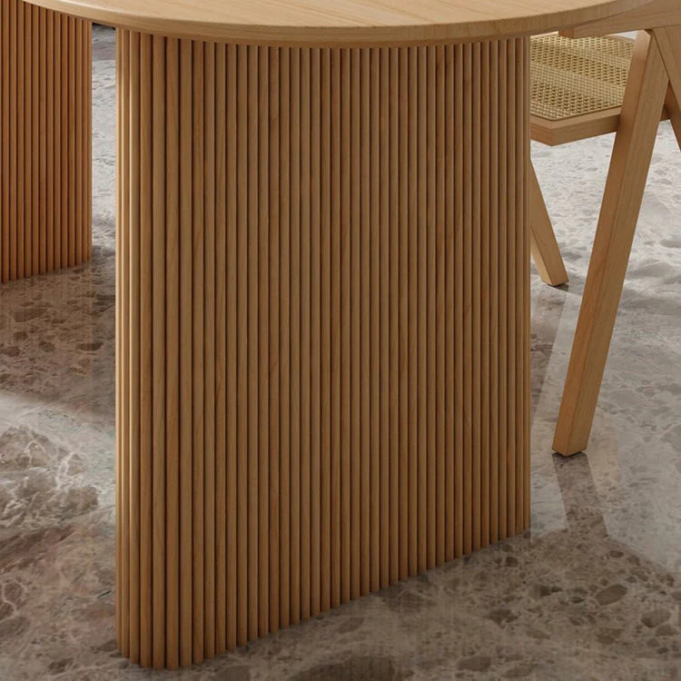 Scrivania moderna Scrivania da ufficio ovale legno massello naturale Clearhalo