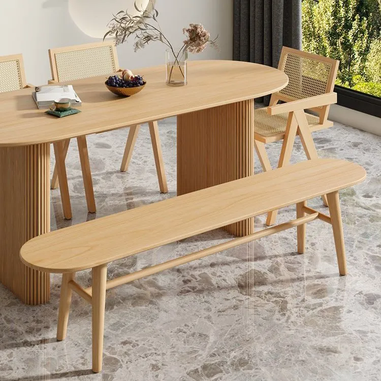 Scrivania moderna Scrivania da ufficio ovale legno massello naturale Clearhalo