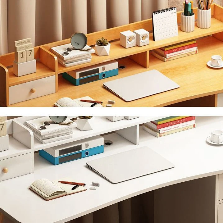 Scrivania moderna da ufficio forma libera, scrivania legno artificiale per la casa con cassetto Clearhalo