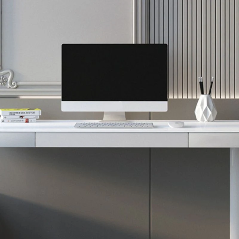 Scrivania moderna vetro specchio Parsons Base Scrivania da ufficio Clearhalo