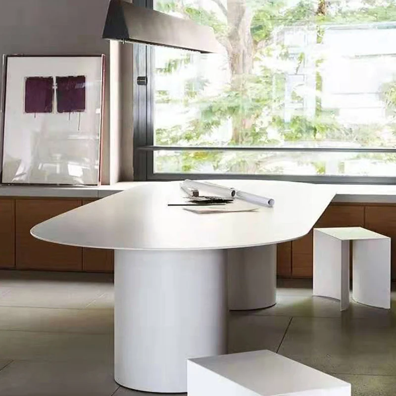 Scrivania ovale legno massello Scrivania moderna per sala riunioni Clearhalo