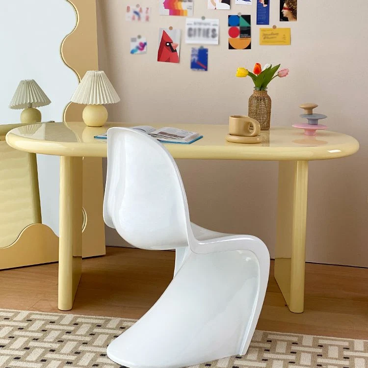 Scrivania ovale stile moderno. Scrivania da ufficio legno massello di pino Clearhalo