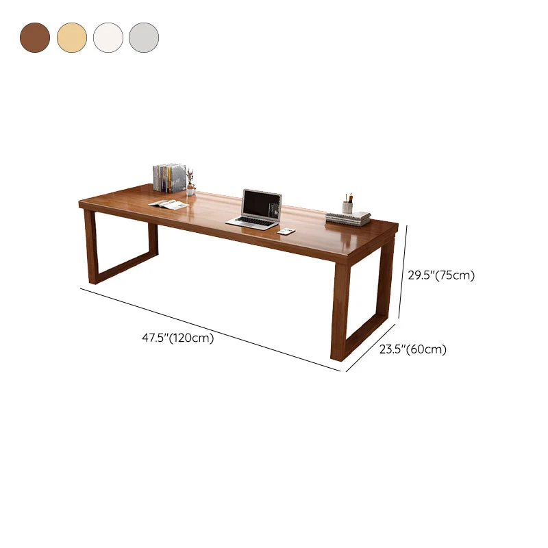 Scrivania per computer con base slitta rettangolare legno di gomma, altezza 29,5 pollici Clearhalo