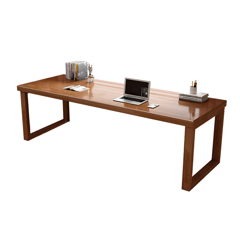 Scrivania per computer con base slitta rettangolare legno di gomma, altezza 29,5 pollici Clearhalo