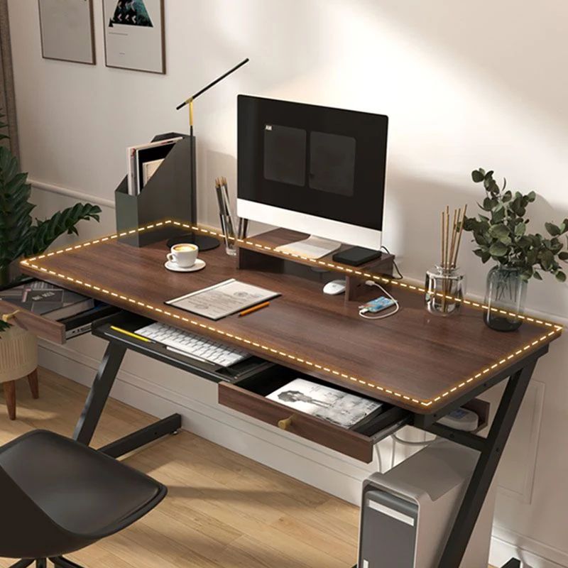 Scrivania per computer contemporanea per camera da letto Scrivania rettangolare legno Clearhalo