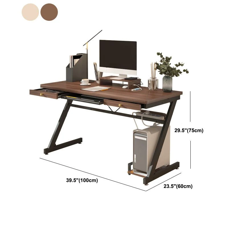 Scrivania per computer contemporanea per camera da letto Scrivania rettangolare legno Clearhalo