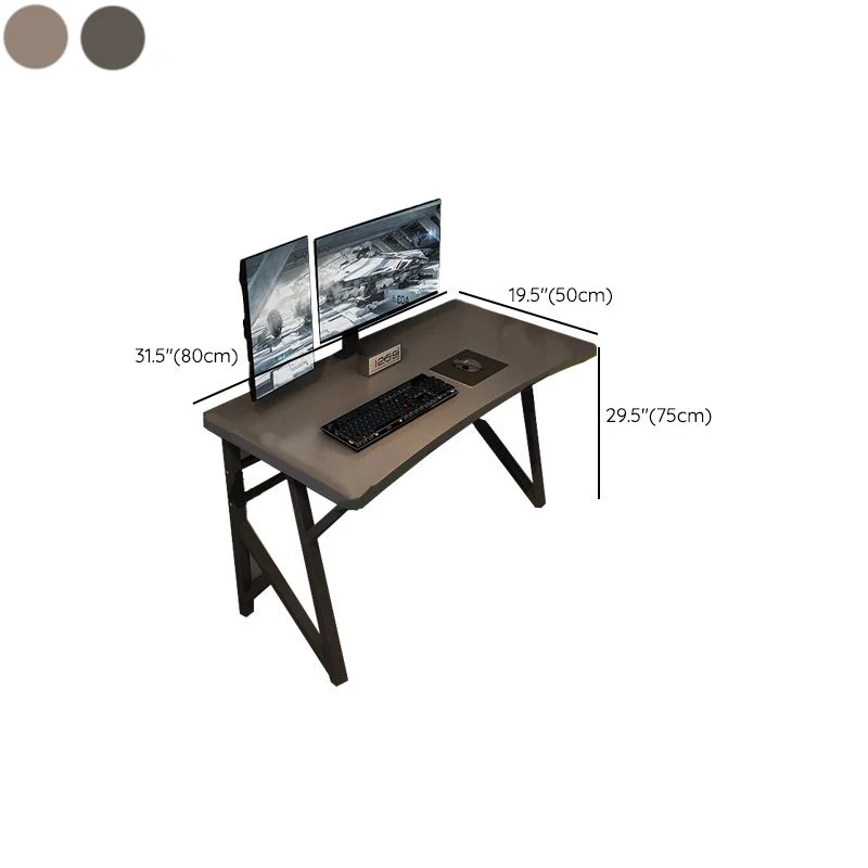 Scrivania per computer contemporanea Scrivania rettangolare con finitura anticata con gambe metallo Clearhalo