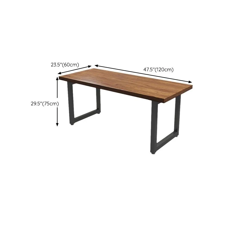 Scrivania per computer industriale legno Scrivania rettangolare con gambe metallo Clearhalo