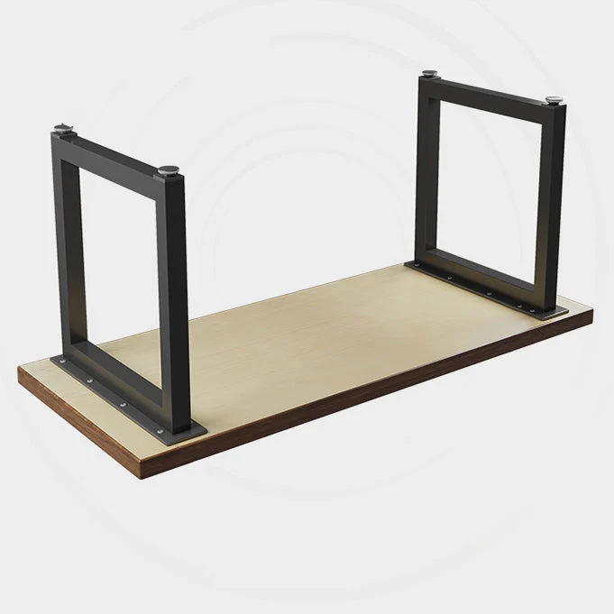 Scrivania per computer industriale legno Scrivania rettangolare con gambe metallo Clearhalo