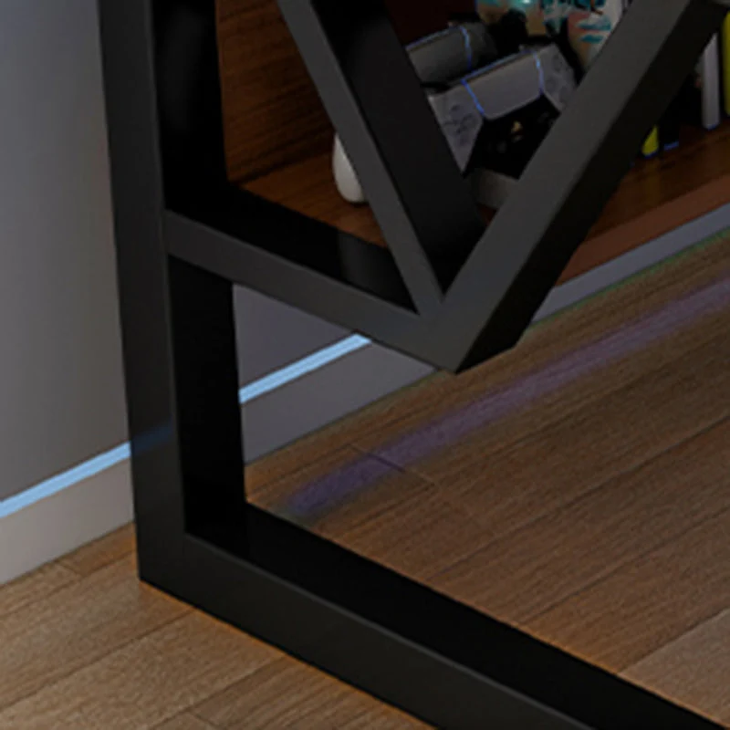 Scrivania per computer legno stile moderno, scrivania da lavoro di forma rettangolare con 2 gambe per la casa Clearhalo